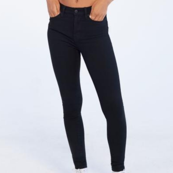 Urban outfitters bdg high rise twig black stretch skinny pants 27 raw hem - Picture 1 of 5